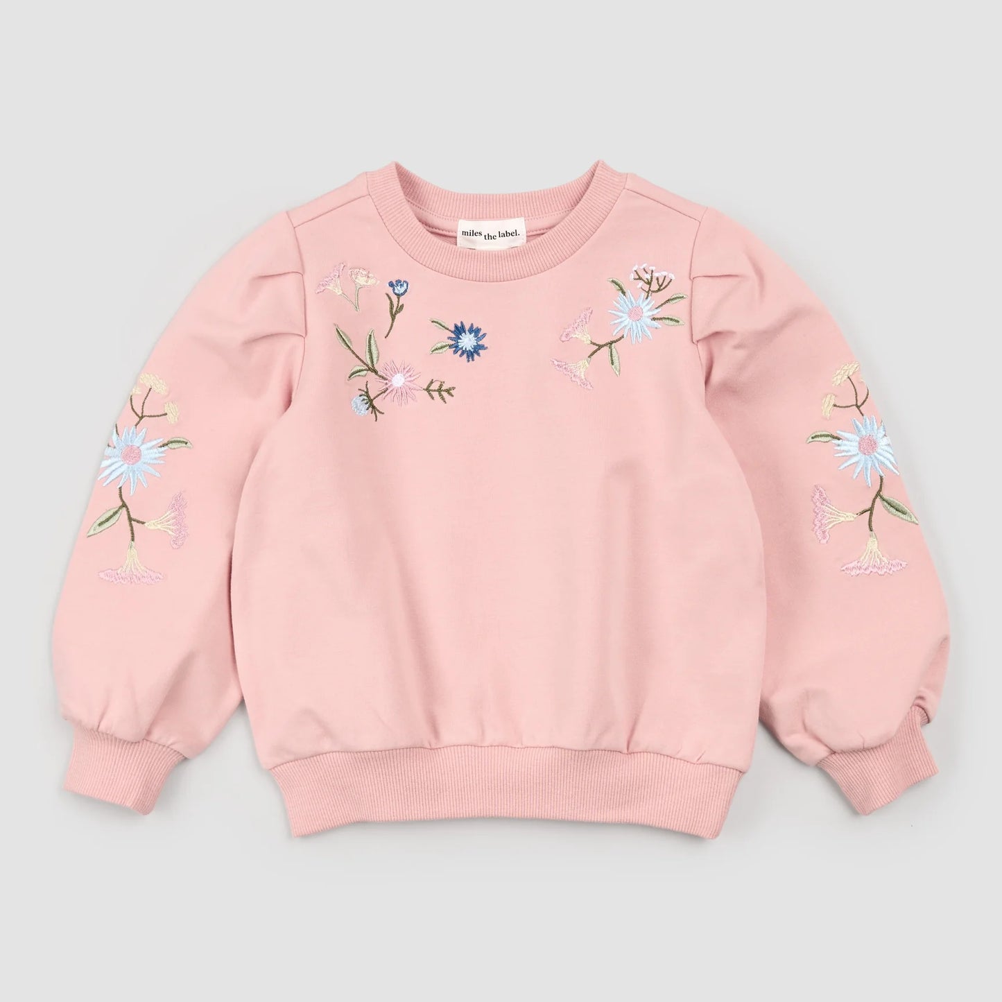 Sweatshirt | Pink Floral Embroidery | Miles the Label