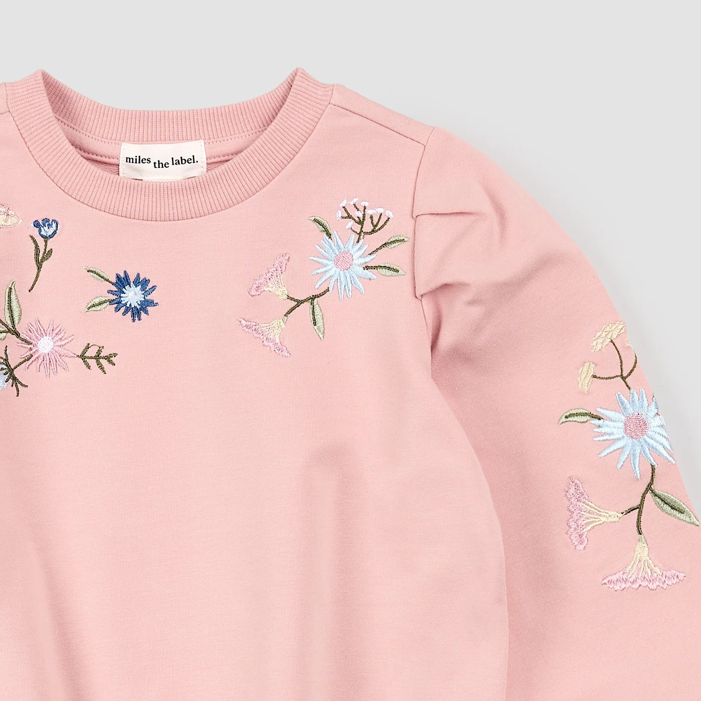 Sweatshirt | Pink Floral Embroidery | Miles the Label