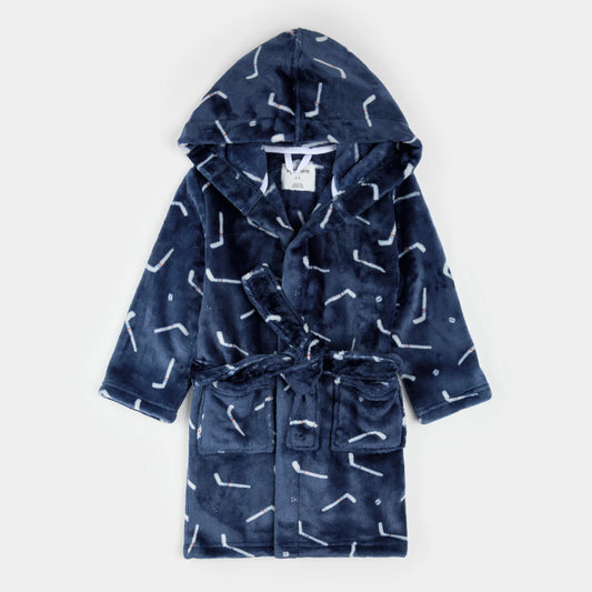 Plush Robe | Navy Hockey Stick | Petit Lem