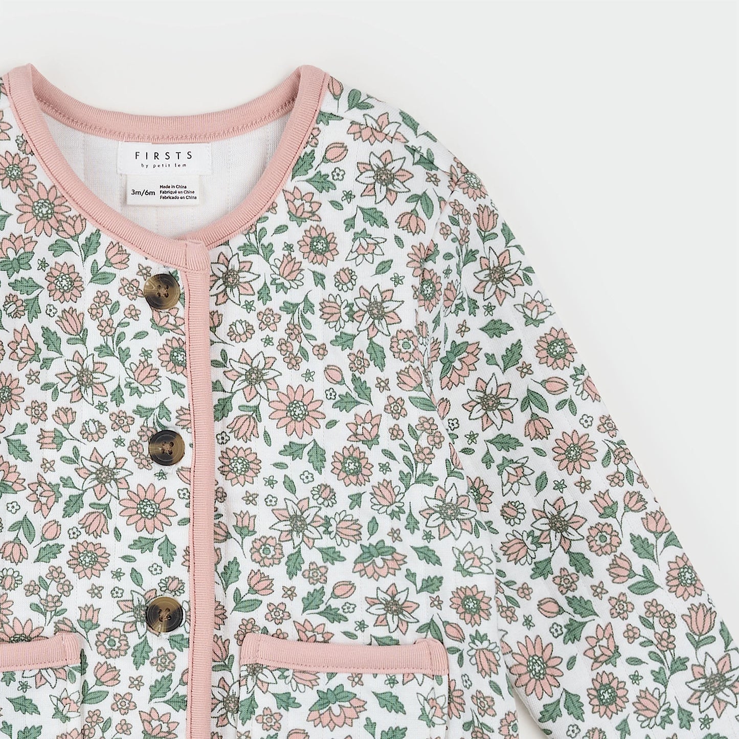 Quilted Cardigan | Farm Floral  | Petit Lem