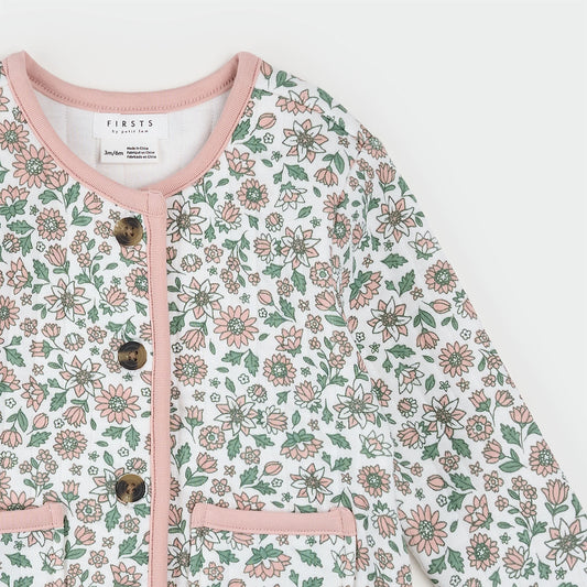 Quilted Cardigan | Farm Floral  | Petit Lem