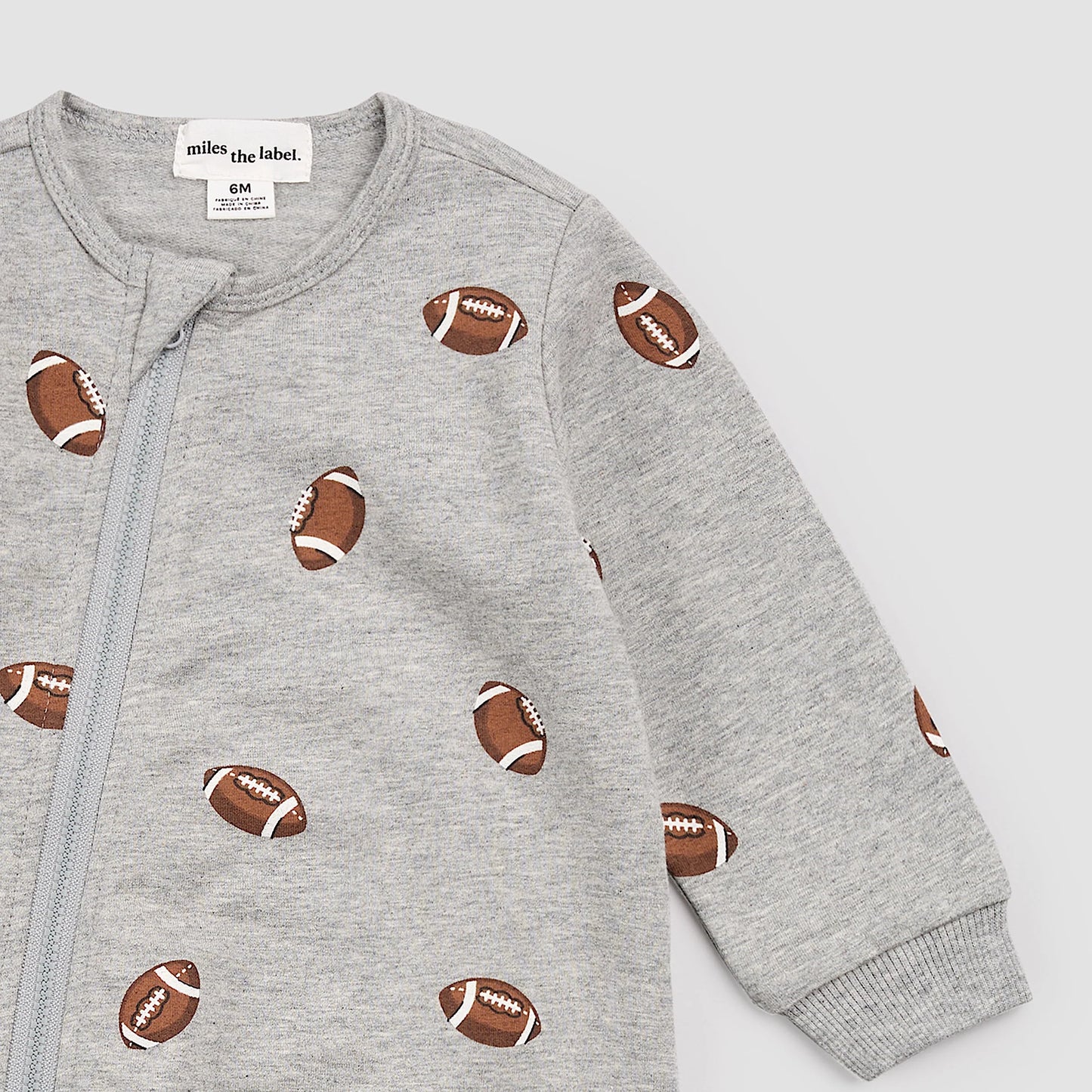 Playsuit | Football Print on Grey | Miles The Label