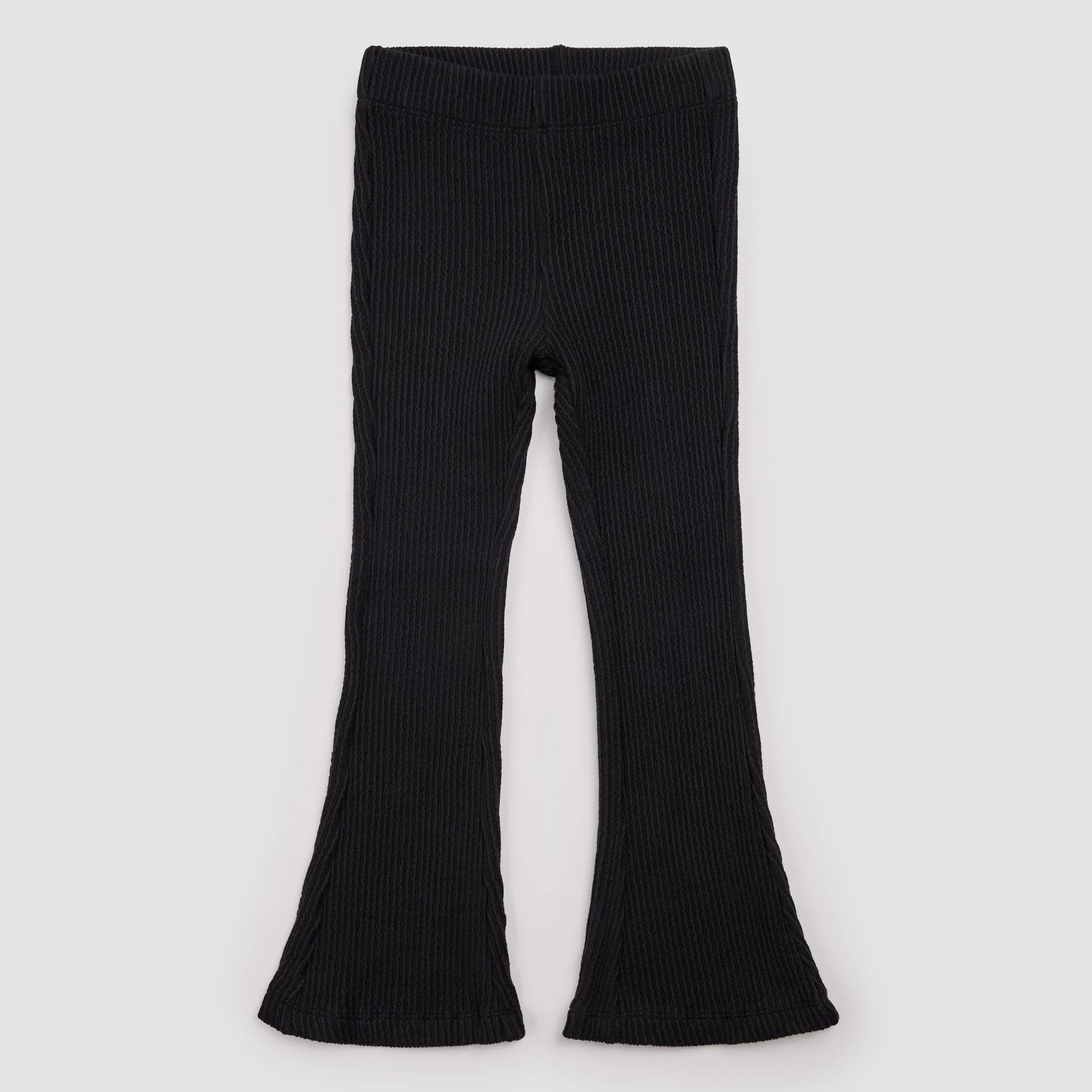 Flared Rib Leggings | Black | Miles the Label