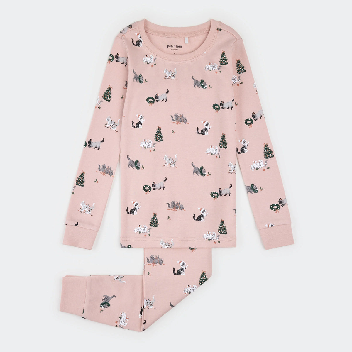2PC PJ Set | Meowy & Bright on Peony & Blush | Petit Lem