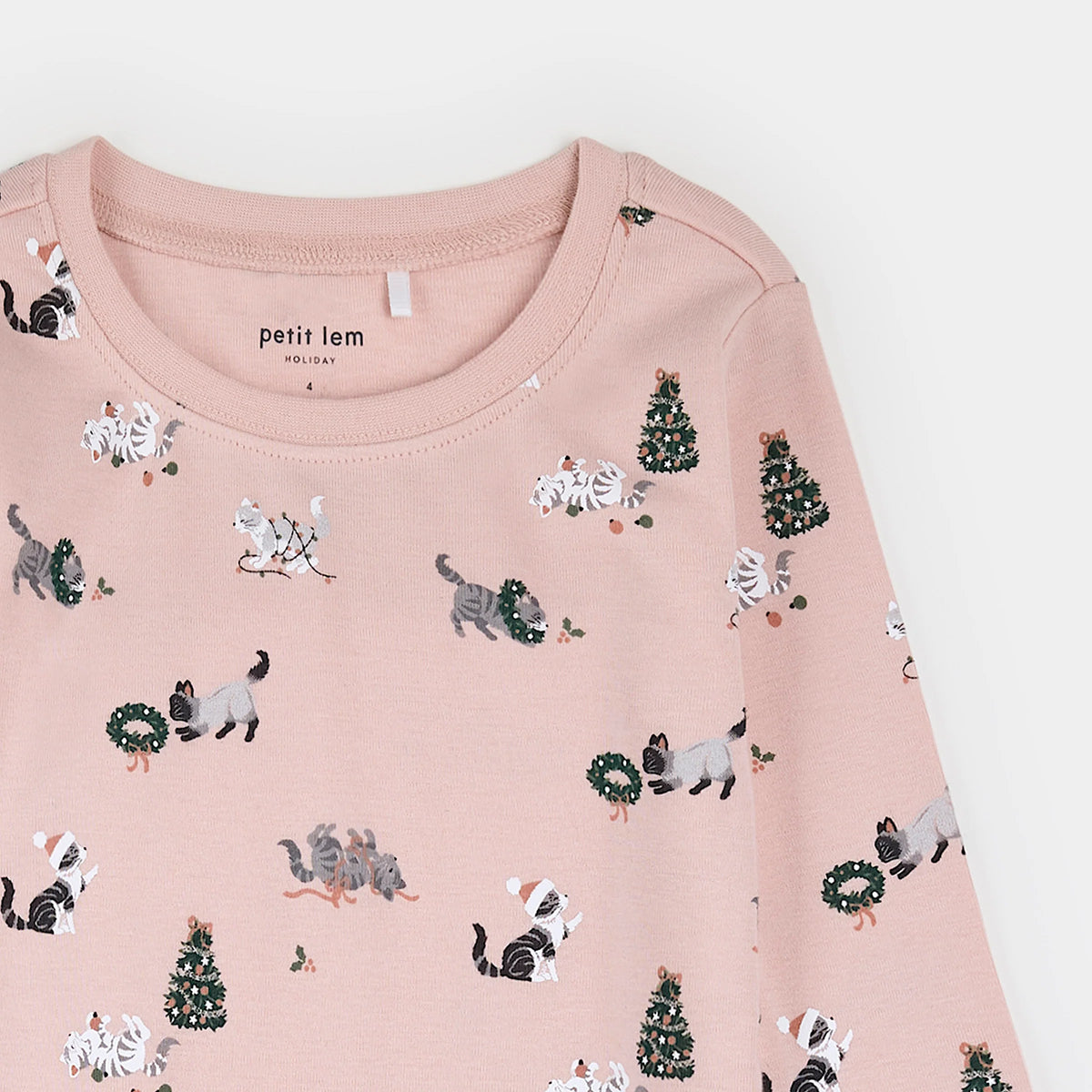2PC PJ Set | Meowy & Bright on Peony & Blush | Petit Lem