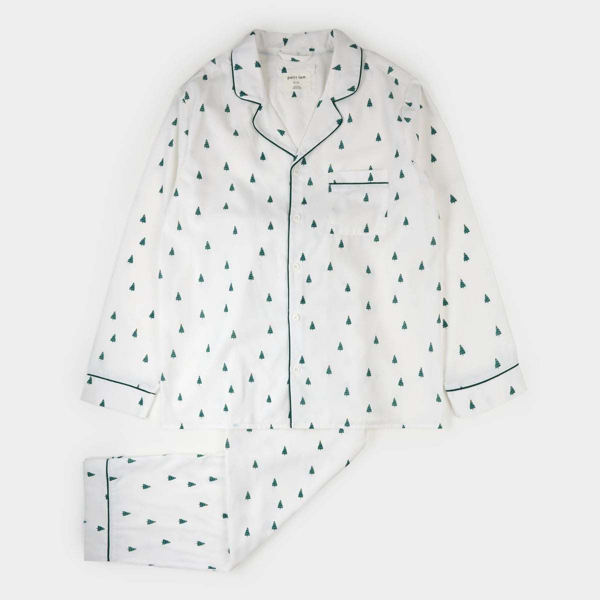 Men’s Sleep Set FAMILY MATCHING | Pine Tree Farm on Off-White | Petit Lem
