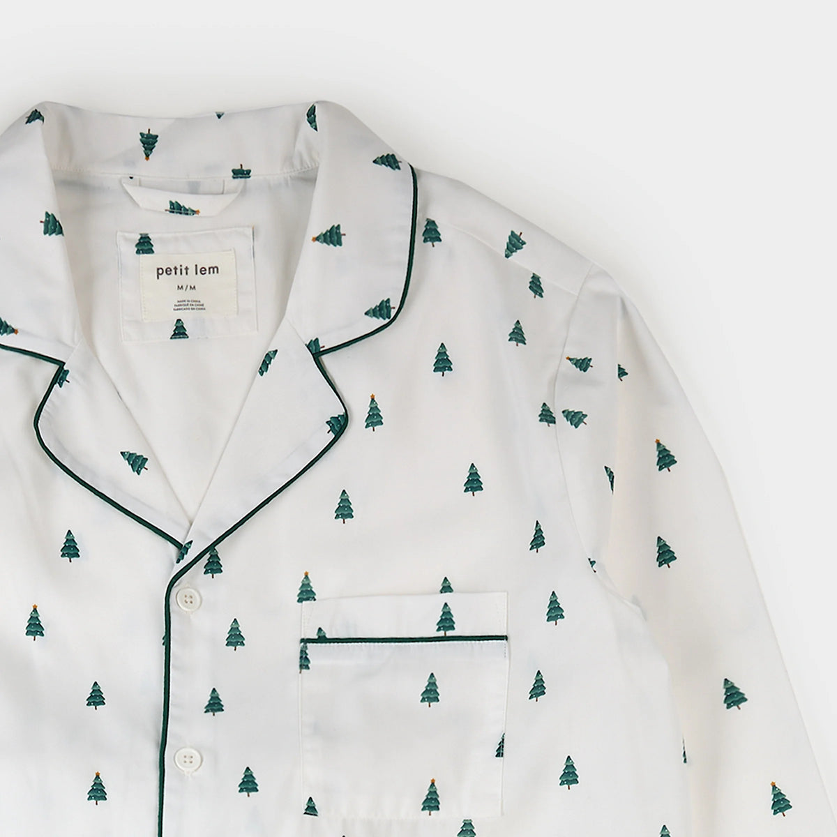Men’s Sleep Set FAMILY MATCHING | Pine Tree Farm on Off-White | Petit Lem