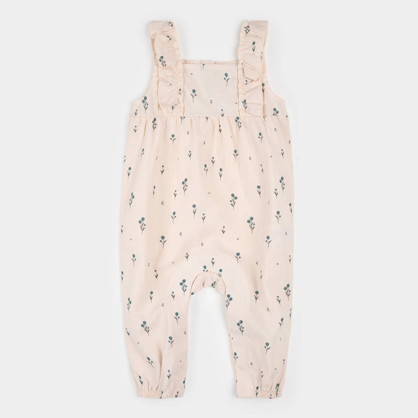 Cross Hatch Playsuit | Blue Tulips on Light Pink | Petit Lem