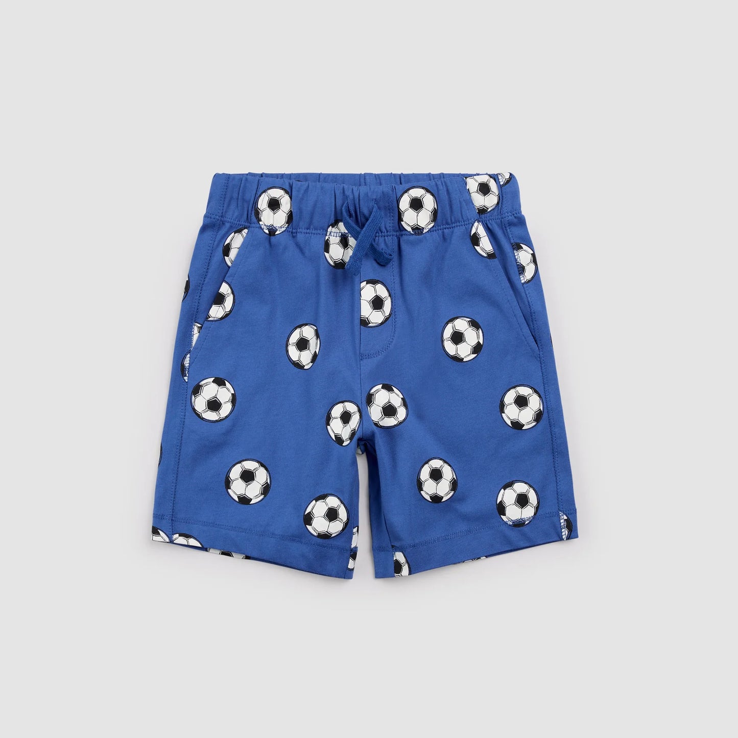 Knit Shorts | Soccer Balls on Royal Blue | Miles the Label