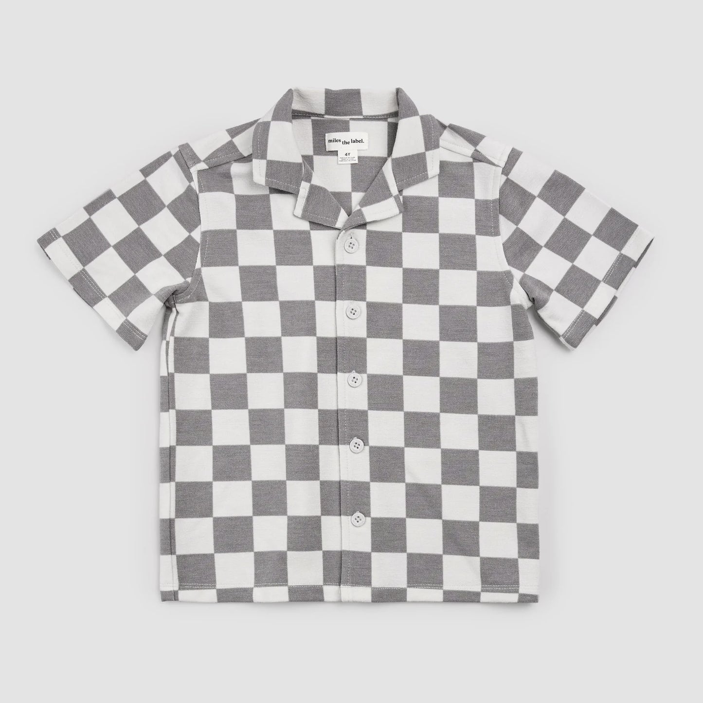 Knit Shirt | Light Grey Check | Miles the Label