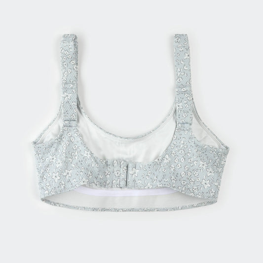 Women's Bikini Set | Vintage Flowers Print on Powder Blue | Petit Lem