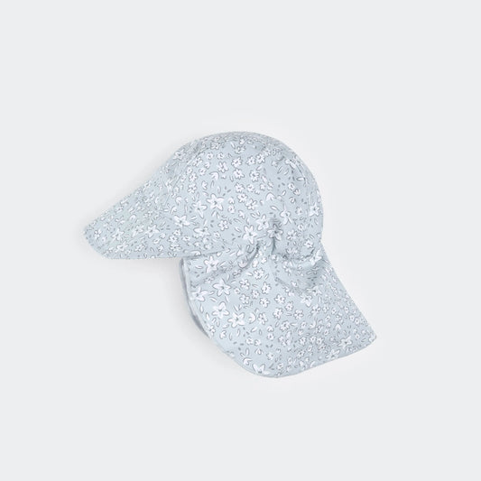 Flap Hat | Vintage Flowers on Powder Blue | Petit Lem
