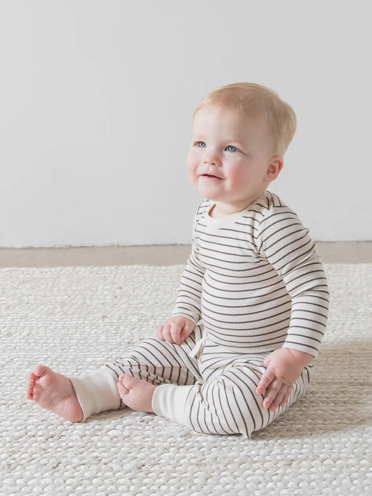 Organic Baby Cruz Ribbed Joggers | Colored Organics | Jax Stripe