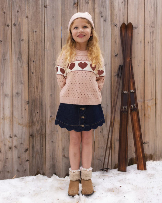 Scallop Mini Skirt | Dark Indigo | Rylee & Cru