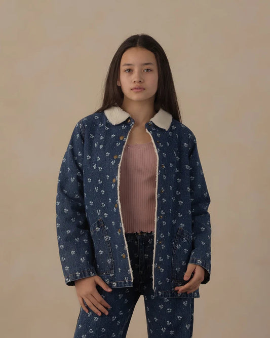 Teen Long Chore Coat | Heart Ditsy | Rylee & Cru