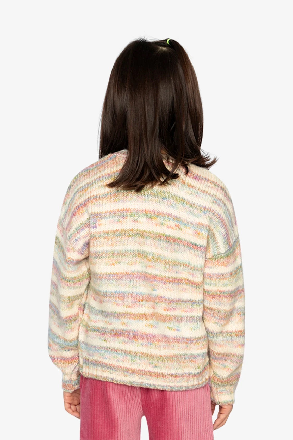 Knitted Cardigan | Mauve & Blue | Deux Par Deux