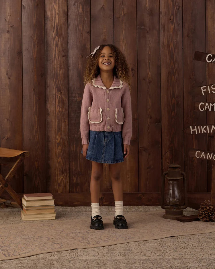 Collared Cardigan | Rosewood | Rylee & Cru