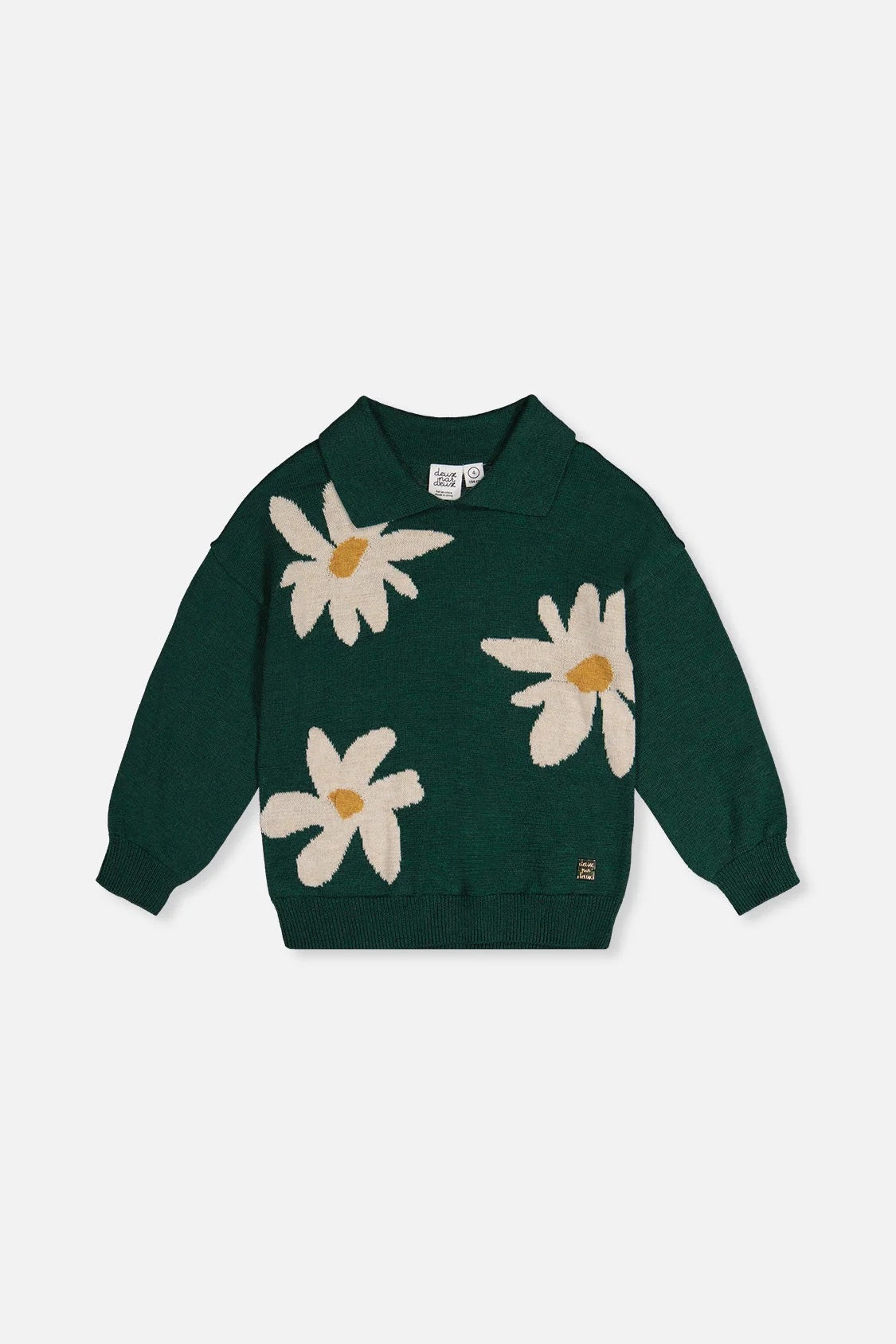 Knitted Sweater | Jasper Green | Deux Par Deux