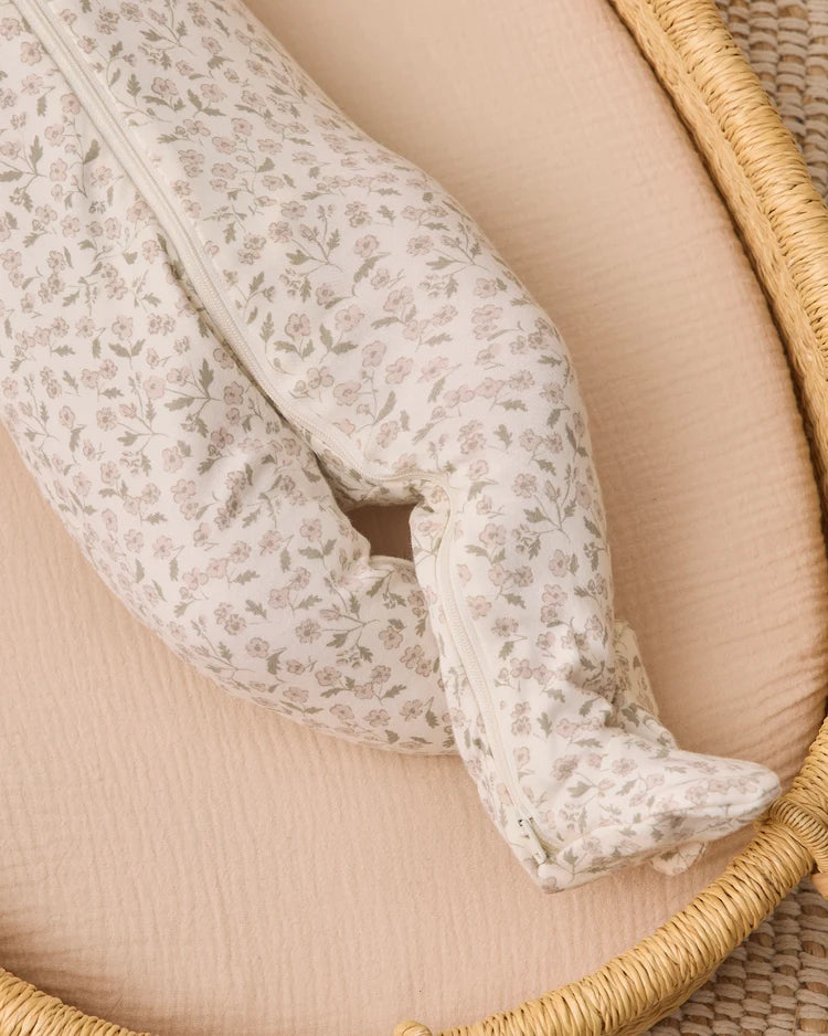 Zip Long Sleeve Sleeper Footie | Floret | Quincy Mae