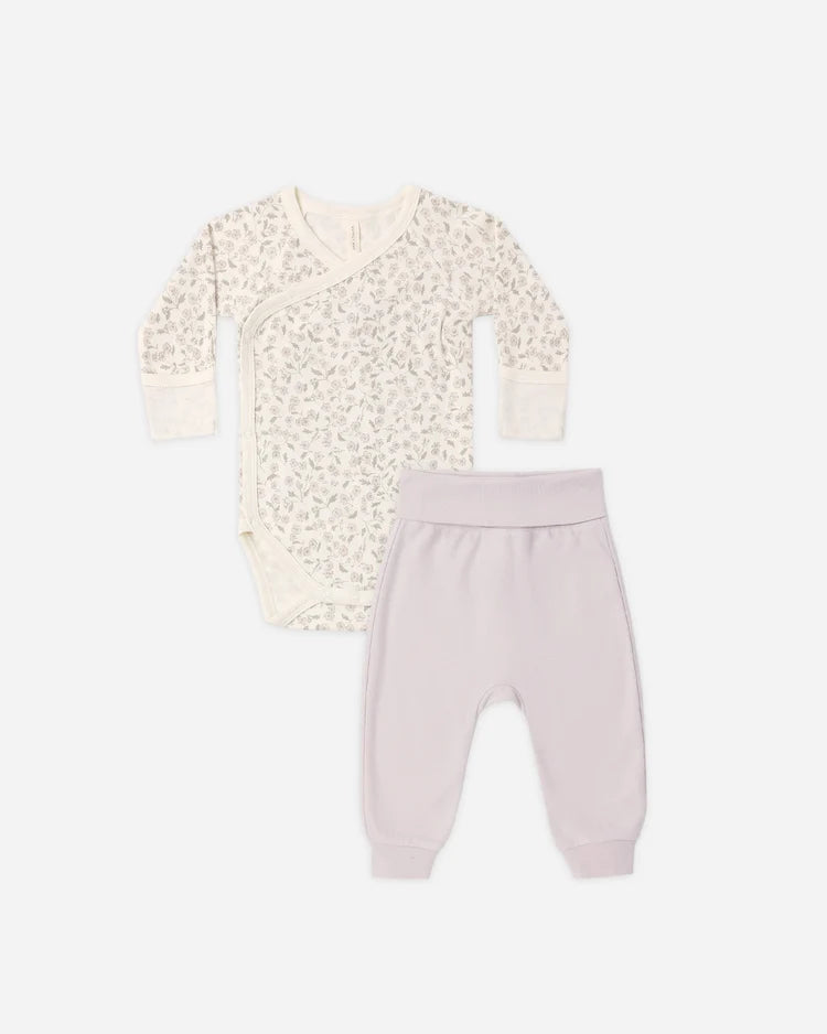 Side Snap Bodysuit & Pant Set | Floret | Quincy Mae