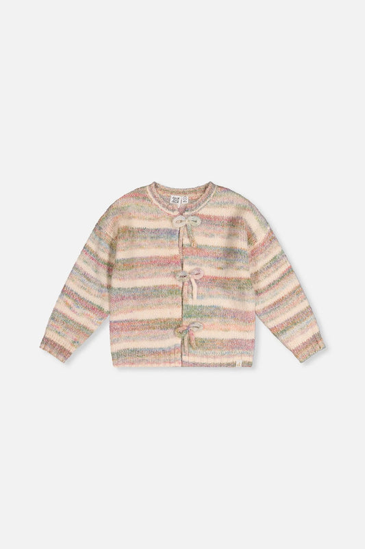 Knitted Cardigan | Mauve & Blue | Deux Par Deux