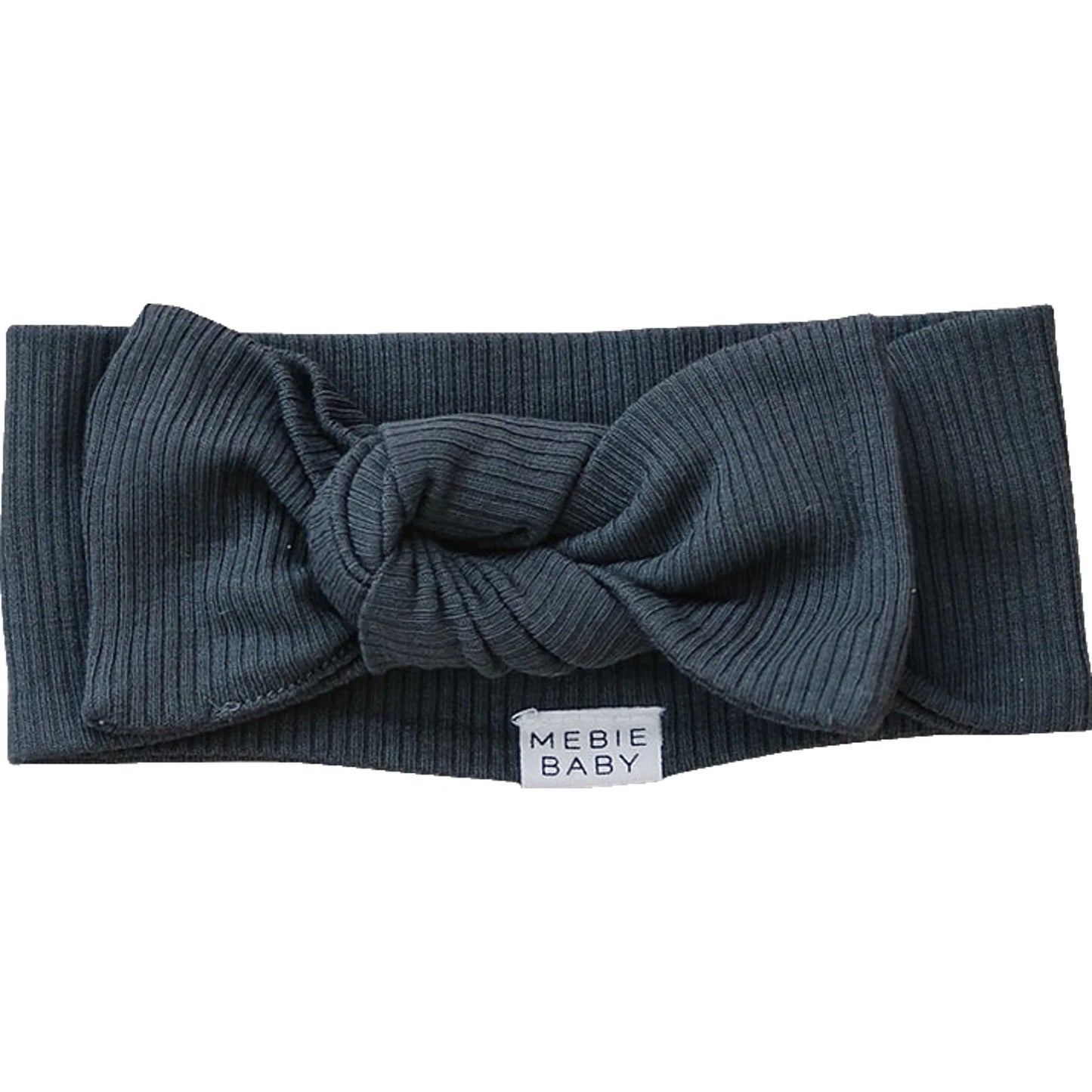 Charcoal Organic Cotton Ribbed Head Wrap | Mebie Baby