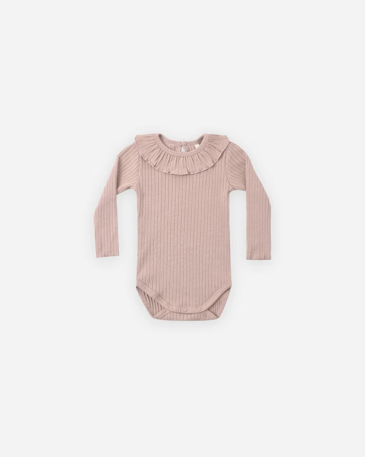 Ruffle Collar Bodysuit | Rosewood | Rylee & Cru