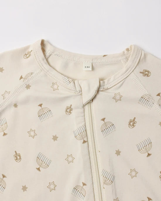 Bamboo Zip Footie | Hanukkah | Quincy Mae