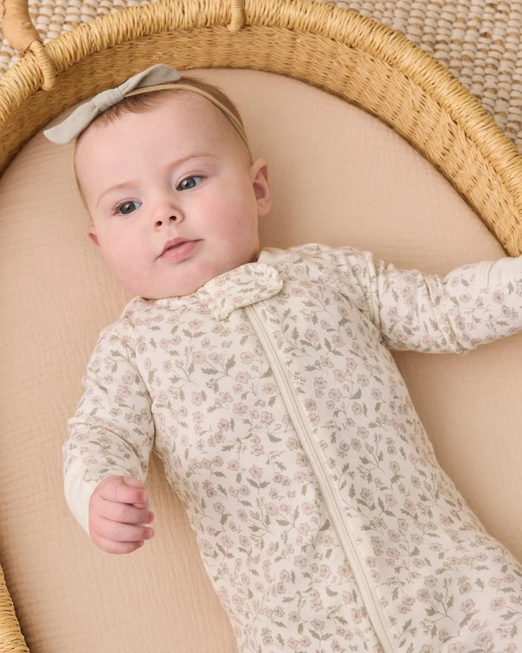 Zip Long Sleeve Sleeper Footie | Floret | Quincy Mae
