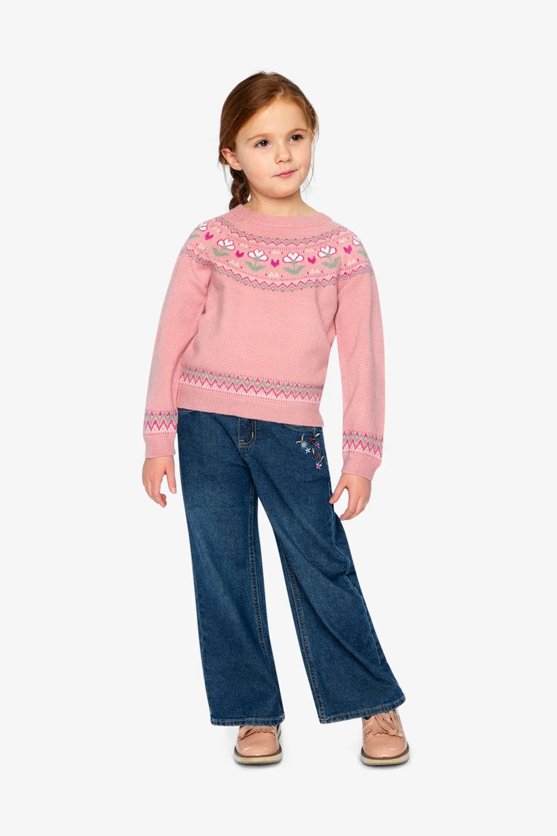 Embroidered Jeans | Light Blue Denim | Deux Par Deux