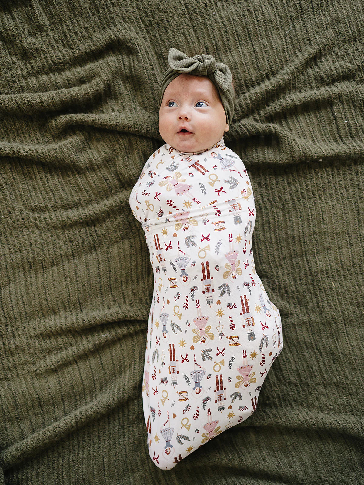 Red Nutcracker Stretch Swaddle | Mebie Baby