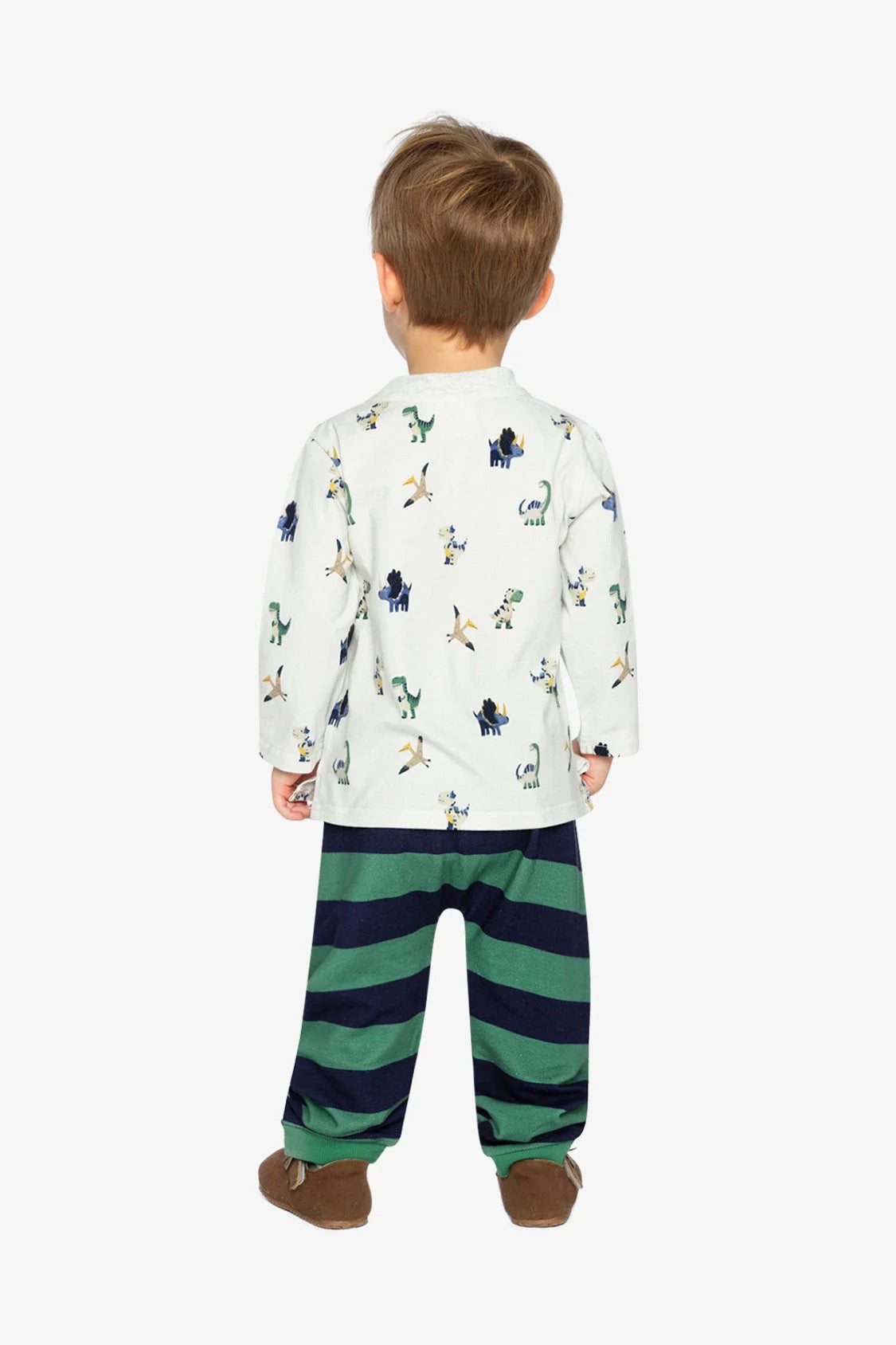 Cotton T-Shirt & Fleece Pant Set | Dinosaurs | Deux Par Deux