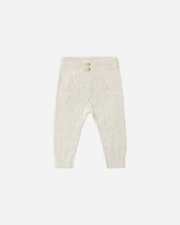 Rib Knit Legging | Heathered Oatmeal | Quincy Mae