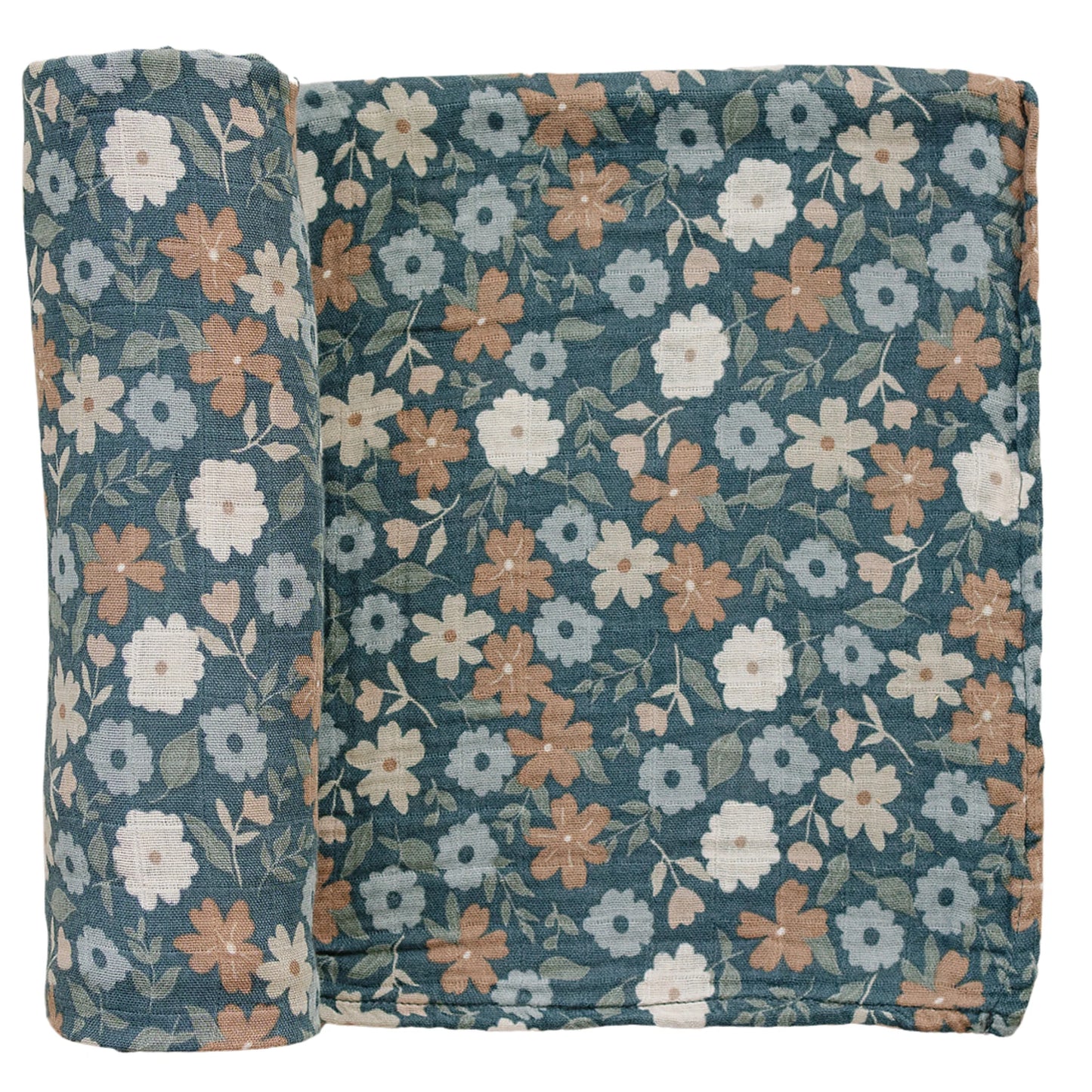 Midnight Floral Muslin Swaddle Blanket | Mebie Baby