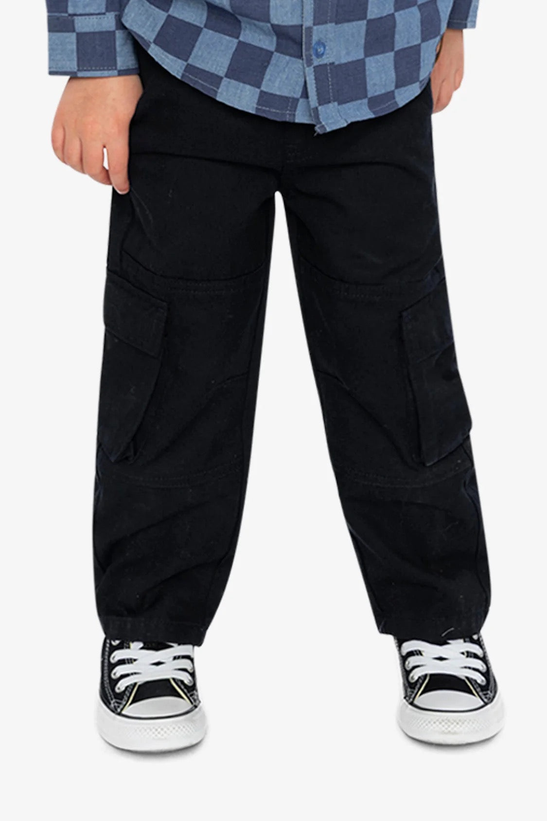 Twill Pants with Cargo Pockets | Dark Blue | Deux Par Deux