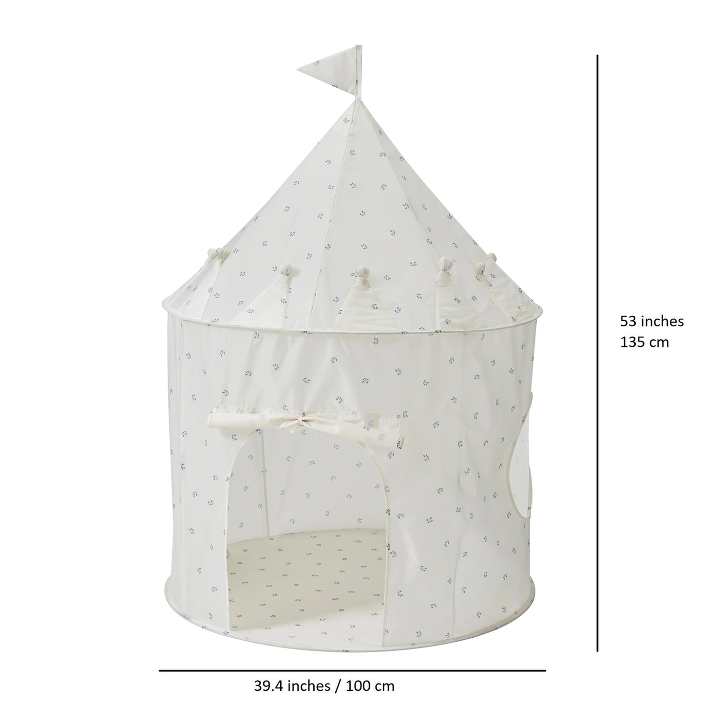 Recycled Fabric Play Tent Castle | Gingham Beige | 3 Sprouts