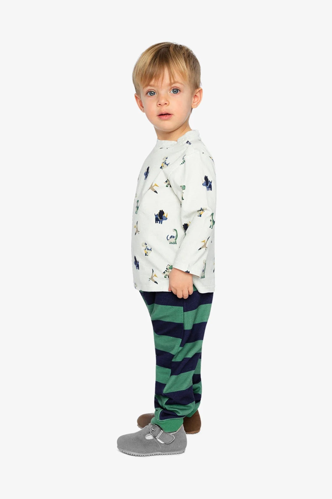 Cotton T-Shirt & Fleece Pant Set | Dinosaurs | Deux Par Deux