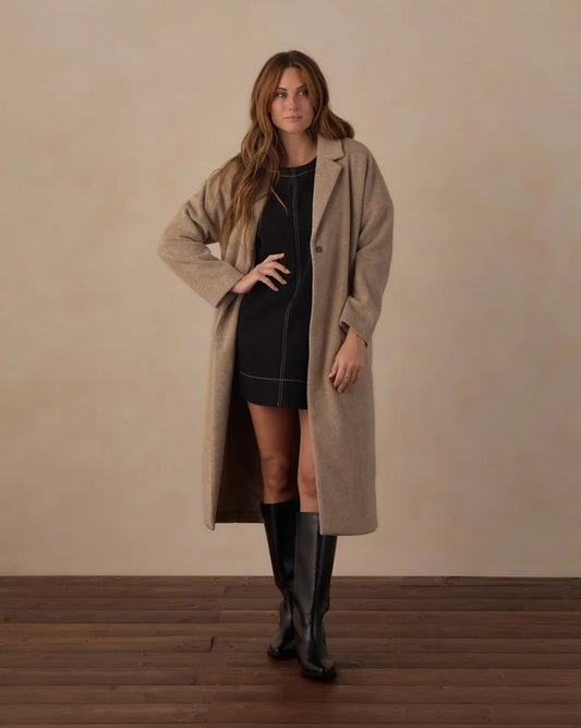 Women's Presley Longline Coat | Stone | Rylee & Cru
