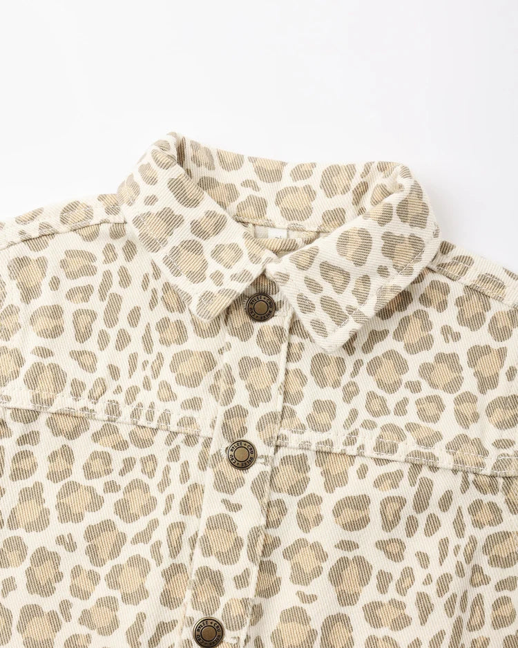 Denim Chore Coat | Leopard | Rylee & Cru