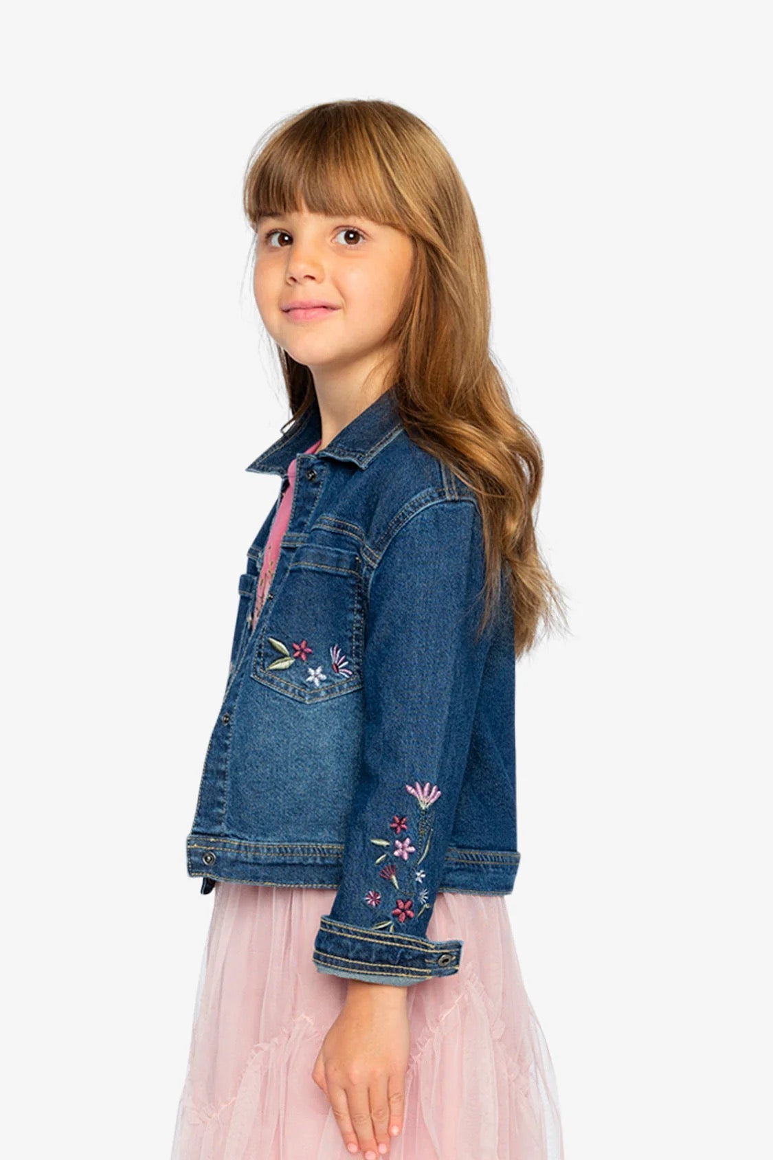 Embroidered Denim Jacket | Light Blue Denim | Deux Par Deux