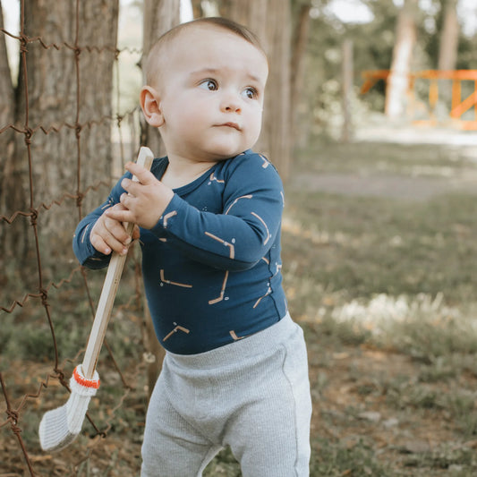 Hockey Print 3pc Newborn Set | Petit Lem