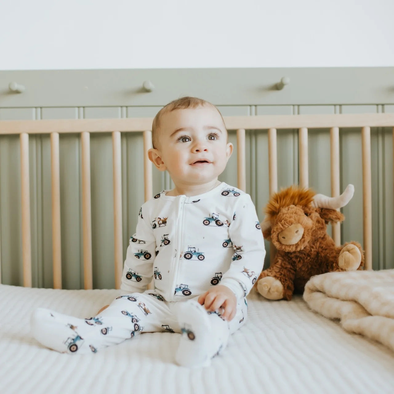 LunaKnit Sleeper | Tractor Print | Petit Lem