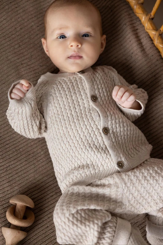 Newborn Cardigan | Sand Melange | Noppies
