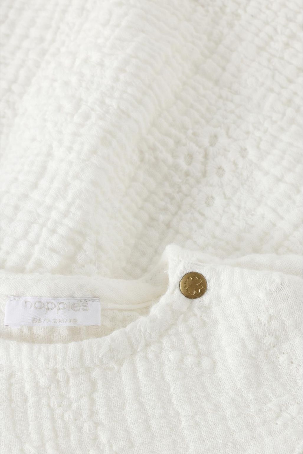 Embroidered Longsleeve Dress | White | Noppies