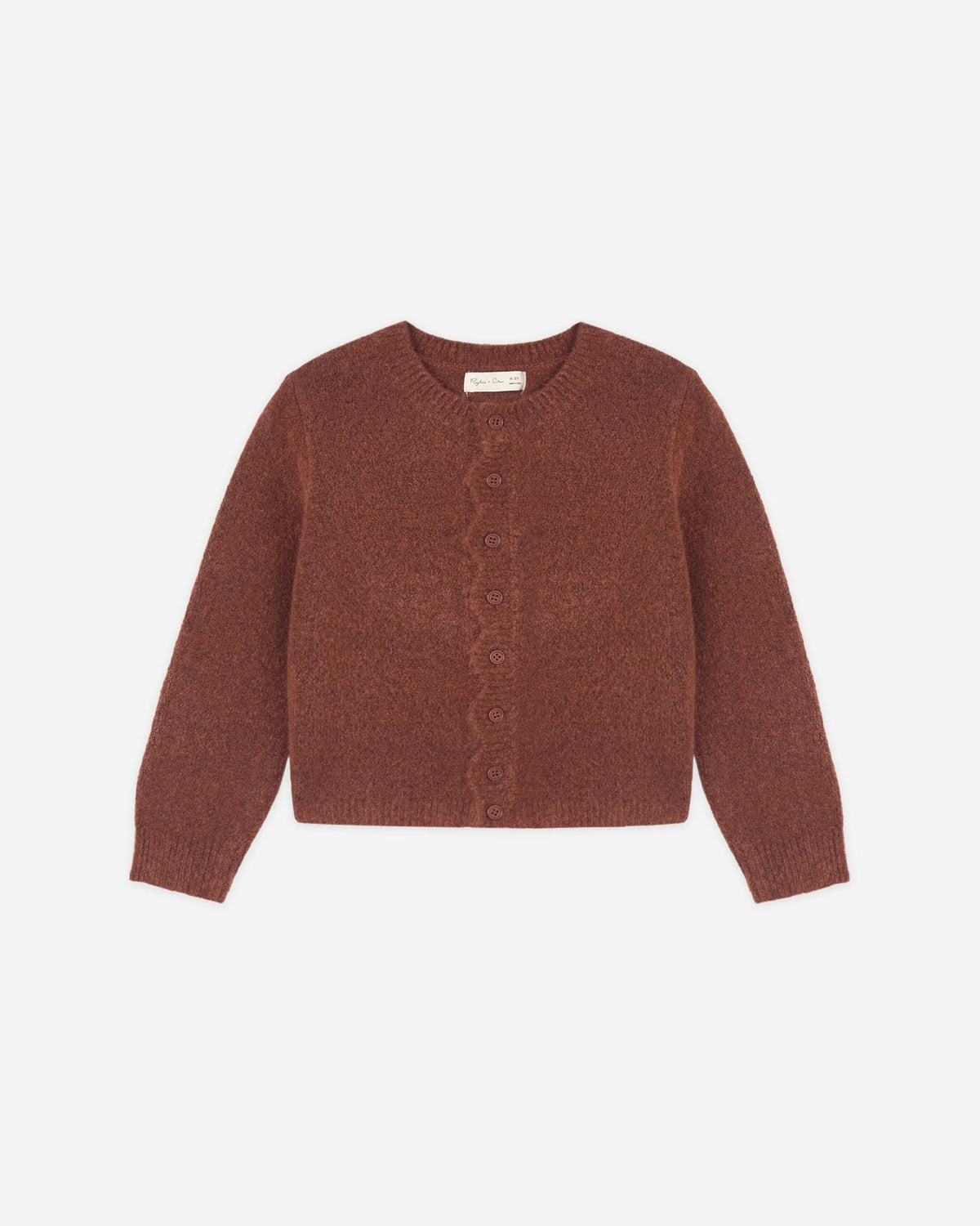 Scallop Cardigan | Brick | Rylee & Cru