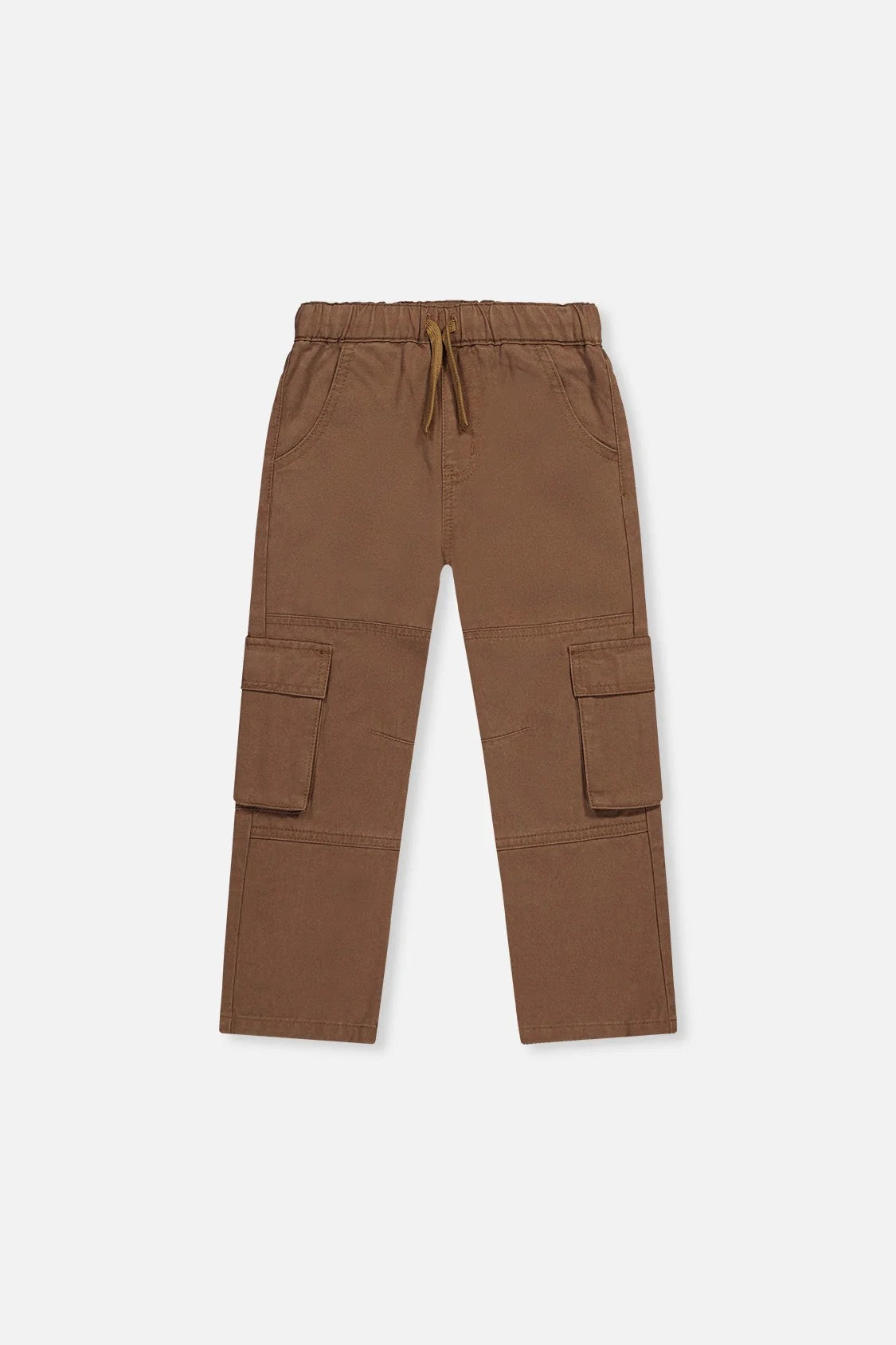 Twill Pants with Cargo Pockets | Shitaki Neutral Brown | Deux Par Deux