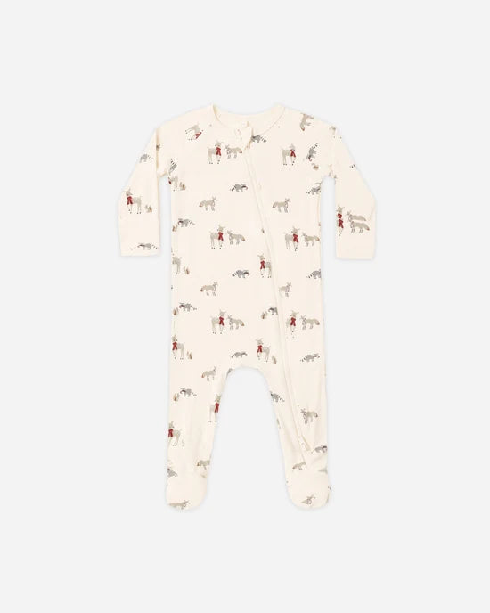 Bamboo Zip Footie | Forest Friends | Quincy Mae