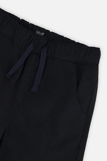 Baby Twill Pants with Cargo Pockets | Dark Blue | Deux Par Deux