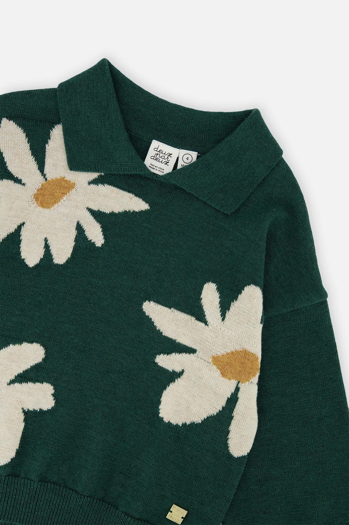 Knitted Sweater | Jasper Green | Deux Par Deux