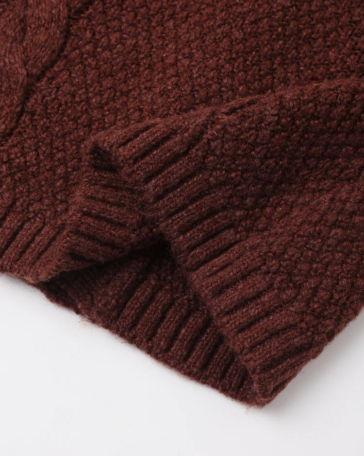 Knit Cardigan | Black Cherry | Quincy Mae